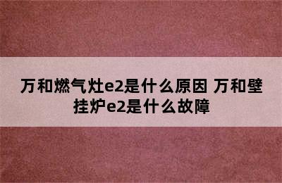 万和燃气灶e2是什么原因 万和壁挂炉e2是什么故障